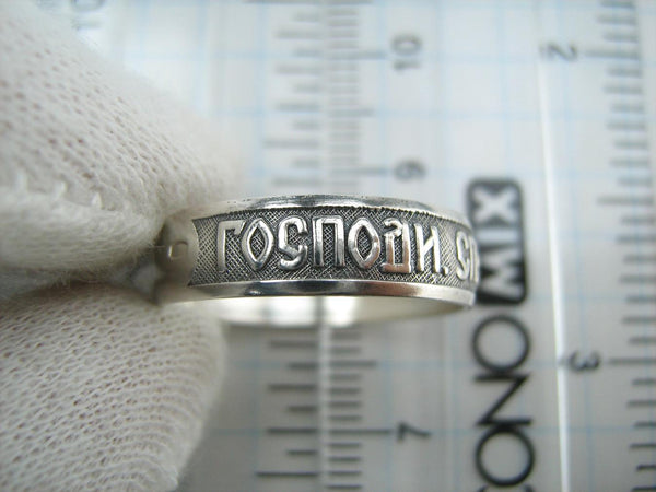 925 Sterling Silver ring with Christian prayer scripture and old believers’ cross. Item number RI001672. Picture 4