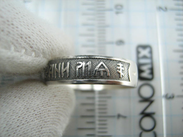 925 Sterling Silver ring with Christian prayer scripture and old believers’ cross. Item number RI001672. Picture 5