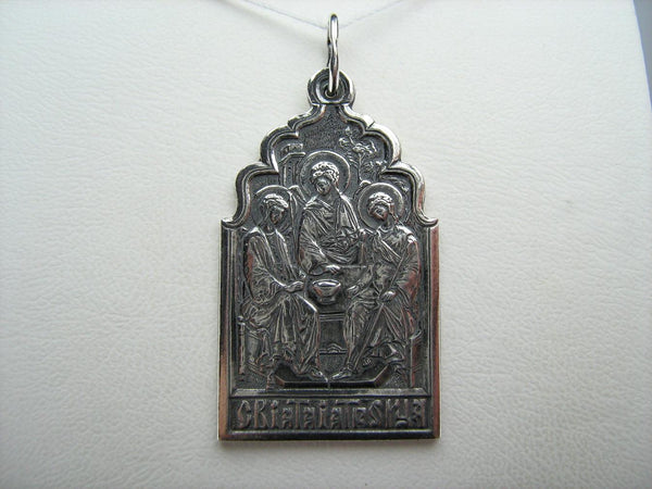 925 Sterling Silver icon pendant and medal with Christian prayer inscription to the Holy Trinity. Item code MD001399. Picture 4
