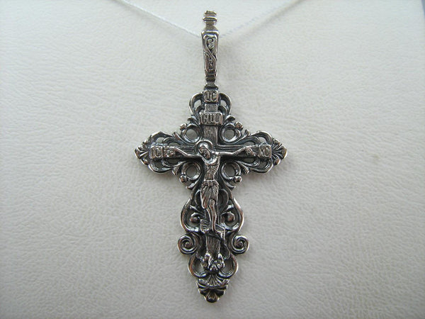 925 Sterling Silver cross pendant and crucifix with Christian prayer inscription. Picture 4.