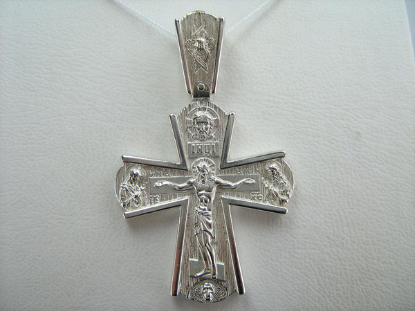 925 Sterling Silver statement cross pendant and crucifix with Cyrillic prayer inscription. Item code CR001043. Picture 4