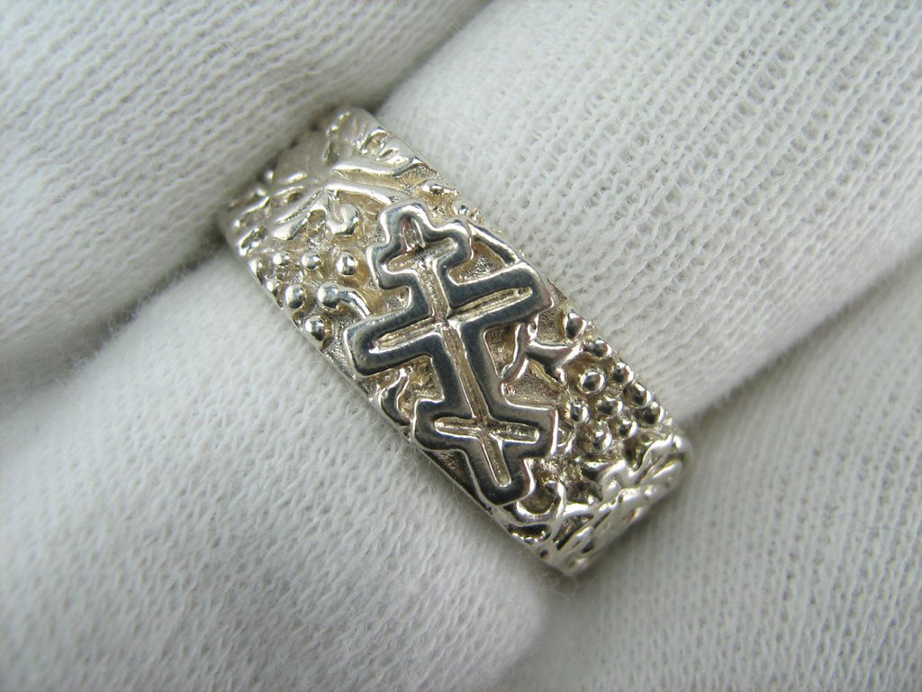 size Old Fine 925 Faith – Ring Sterling and Believers SOLID 9.0 Cross US Silver Vintage
