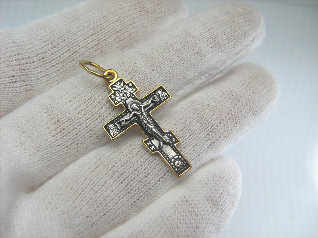 HMH Religious Angel Sterling Silver and Gold Plated Cross Necklace -  Germani's Jewelry