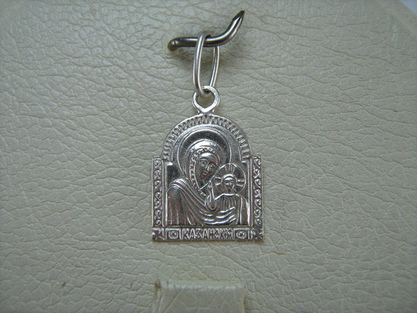 SOLID 925 Sterling Silber Anhänger Medaille Kazan Ikone Kazanskaya Mutter Gottes Heilige Maria Jesus Christus Altgläubige Kreuz Neue Christliche Kirche Glaube Schmuck MD000829