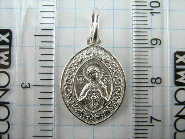 925 Sterling Silver Christian pendant depicting Mother of God Helper at Childbirth.