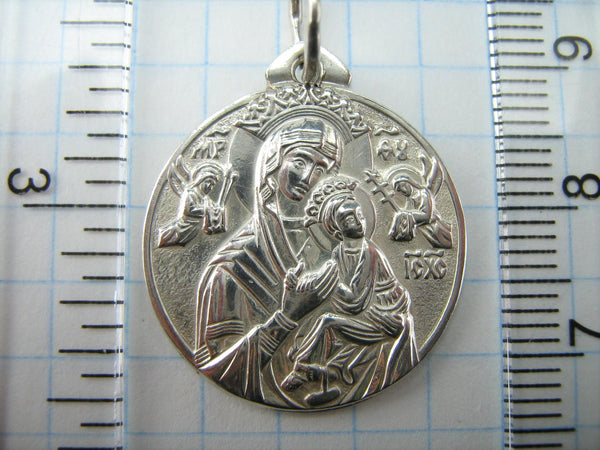 925 Sterling Silver icon pendant and medal depicting Mother of God of the Passion.