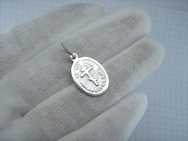 New and never worn solid 925 Sterling Silver small oval icon pendant and medal of Saint Julia.