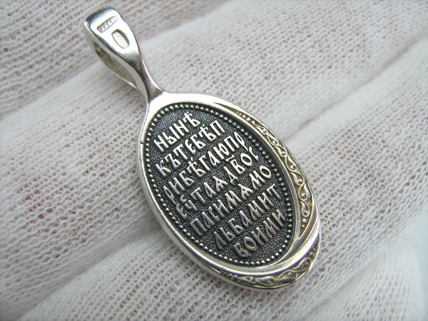 925 Sterling Silver pendant and medal showing Seven Arrows icon of Mother of God.