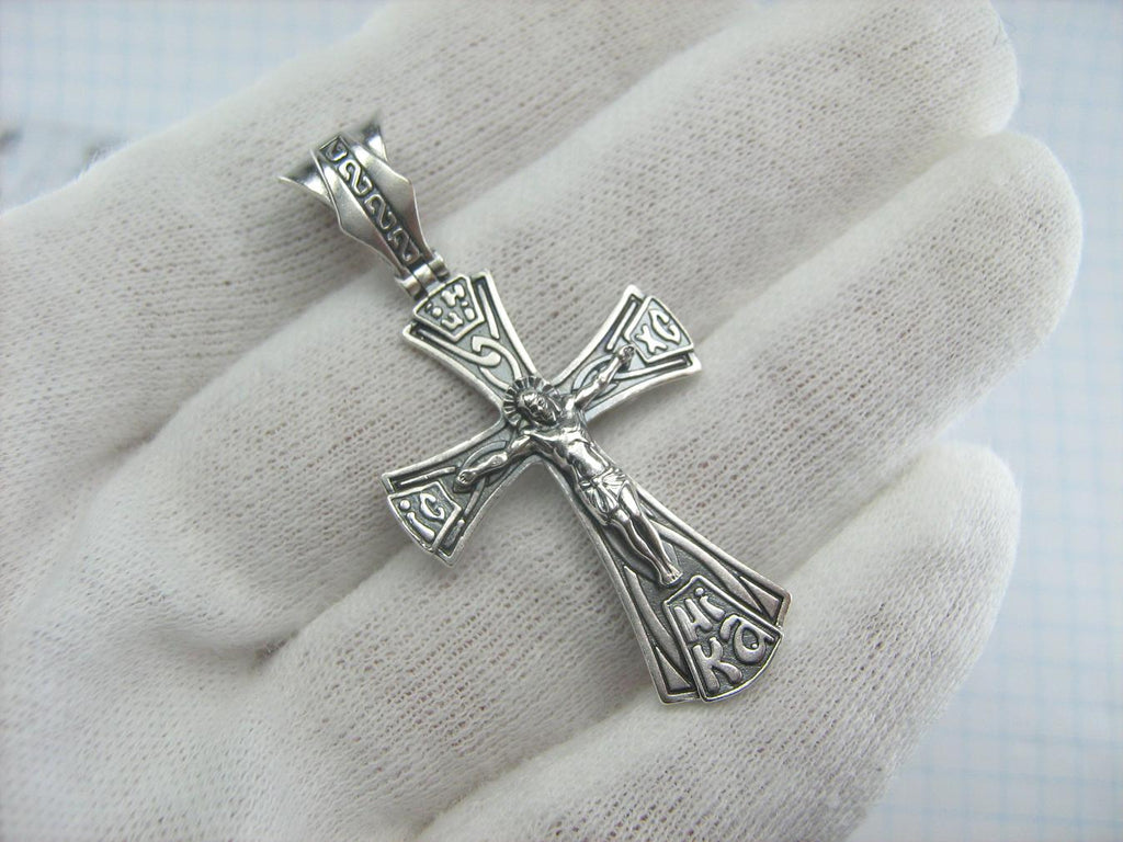 925 Sterling Silver Cross Pendant Crucifix Celtic Knot Pattern
