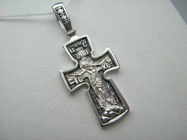 925 Sterling Silver cross pendant and Jesus Christ crucifix with Saint Peter the Apostle image.