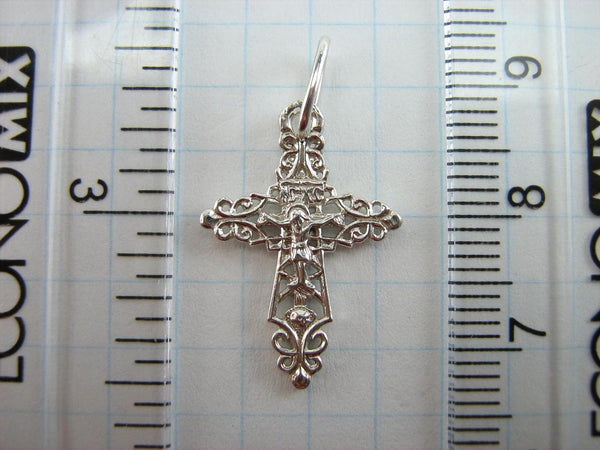 925 Sterling Silver cross pendant and crucifix necklace with Christian prayer to God.