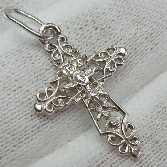 925 Sterling Silver cross pendant and crucifix necklace with Christian prayer to God.
