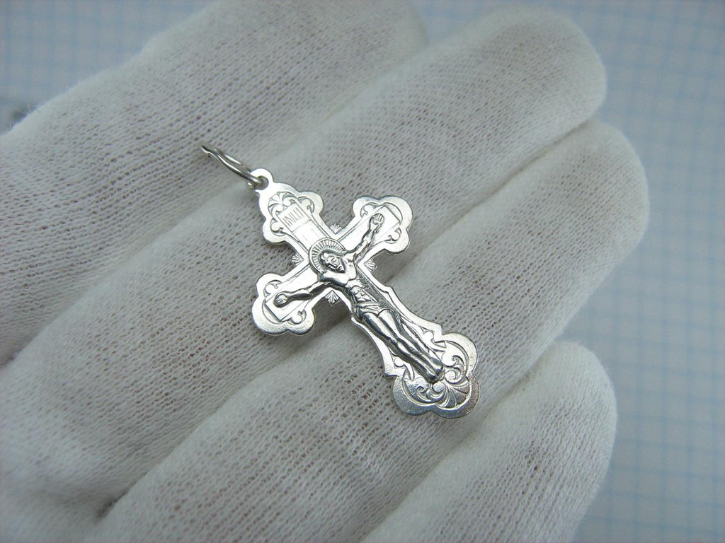 Real Solid 925 Sterling Silver Mens Cross Jesus Piece Crucifix Pendant  Necklace | eBay