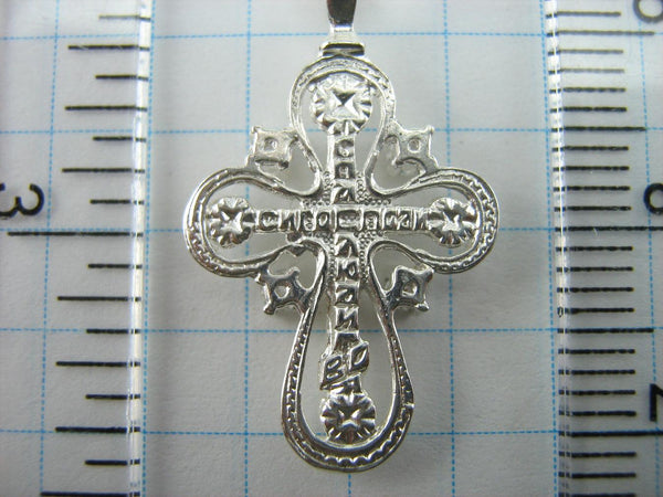 New solid 925 Sterling Silver cross pendant and Jesus Christ crucifix with Christian prayer inscription to God decorated with Cubic Zirconia stones.