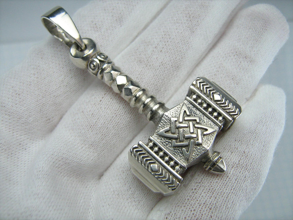 Thor's Hammer Necklace in Steel or Gold and Steel | Viking Warrior Co