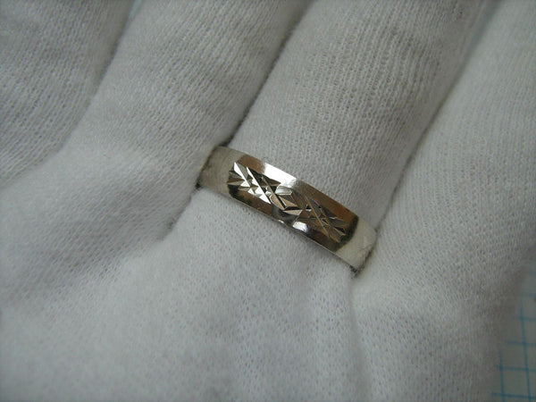 New and never worn 925 solid Sterling Silver ring with Christian prayer inscription to God inside the oxidized band decorated with old believers cross 