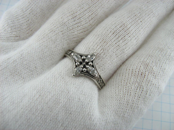 Sterling silver ring with Russian language inscription of Christian prayer to God.