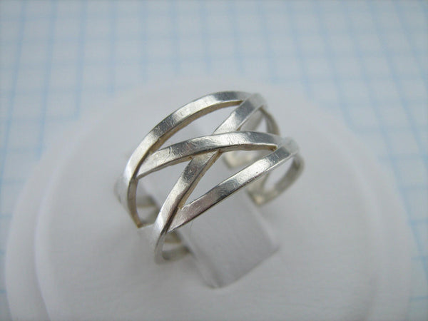 Pre-owned and estate 925 Sterling Silver wide band with openwork pattern. 