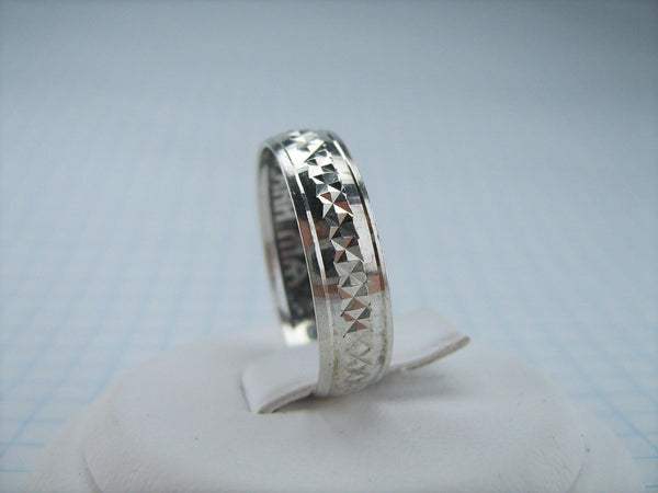 925 Sterling Silver ring with secret hidden Christian prayer inscription to God inside the band on the oxidized background with old believers cross.