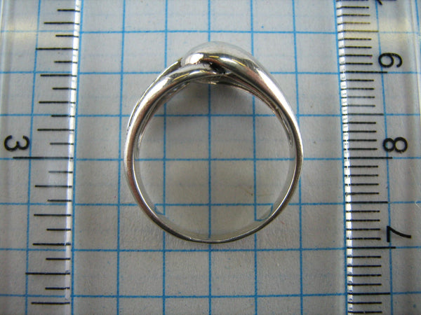 SOLID 925 Sterling Silber Ring Band US Größe 5,5 Eternity Loop Knoten durchbrochene Freundschaft Liebe CZ Vintage Schmuck RI000796