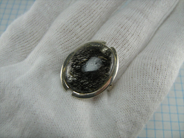 Pre-owned 925 solid Sterling Silver ring with evil eye pattern decorated with round clear Cubic Zirconia stone