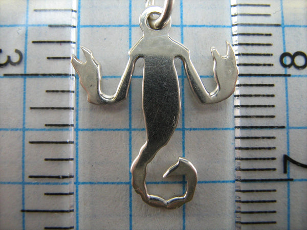 SOLID 925 Sterling Silber Anhänger Skorpion Sternzeichen Skorpion Symbol Zeichen Amulett Geburtstag Geschenk Himmlisches Thema Horoskop Vintage Schmuck PN000486
