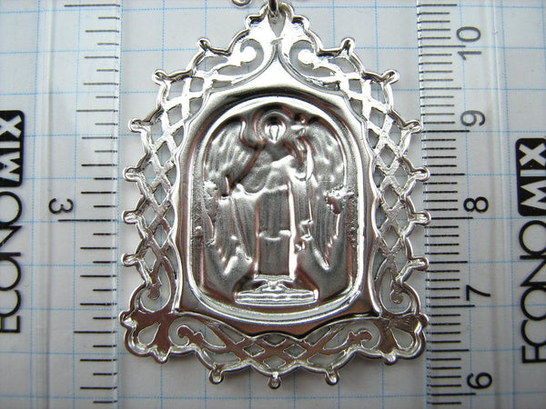 925 Sterling Silver icon pendant and medal in openwork frame depicting Saint Angel the Guardian.