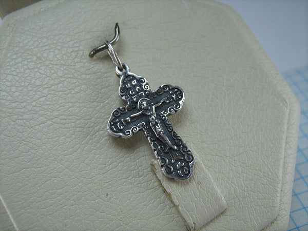 SOLID 925 Sterling Silver Cross Pendant Jesus Christ Crucifix Prayer Text Amulet Religious New Christian Church Fine and Faith Jewelry CR000450