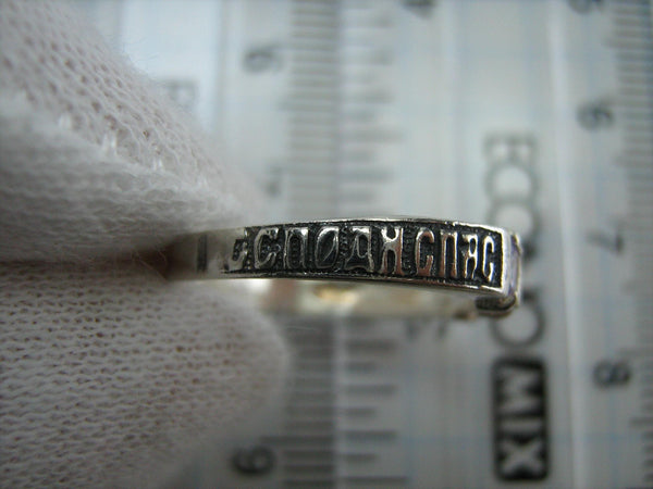 SOLID 925 Sterling Silver Ring Band US size 5.0 Prayer Text Amulet Religious New Christian Church Faith Fine Jewelry RI000879