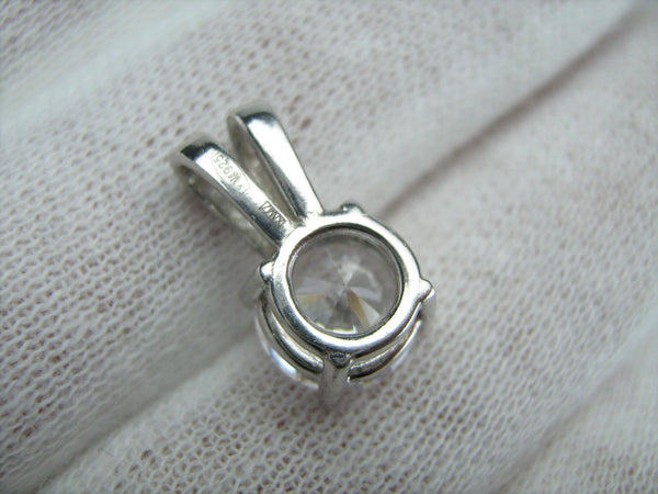 925 Sterling Silver small pendant with white Cubic Zirconia stone with classic design.