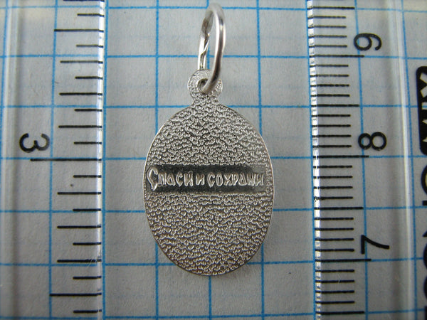 SOLID 925 Sterling Silver Icon Pendant Medal Saint Irina Irene Ira Russian Text Cyrillic Inscription Blessing Prayer Guardian Patroness Amulet Religious Old Believers Cross Small New Never Worn Christian Church Faith Jewelry Fine Jewellery MD000677