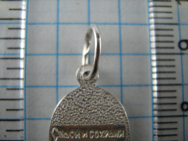 SOLID 925 Sterling Silver Icon Pendant Medal Saint Irina Irene Ira Text Cyrillic Inscription Blessing Prayer Guardian Patroness Amulet Religious Old Believers Cross Small New Never Worn Christian Church Faith Jewelry Fine Jewellery MD000677