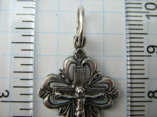 925 Sterling Silver cross pendant and crucifix with Christian prayer inscription to God.