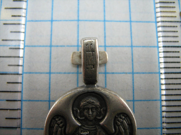 SOLID 925 Sterling Silber Icon Anhänger Medaille Flügel Schwert Heiliger Oleg Romanovich Prinz von Briansk Vintage Christliche Kirche Glaube Schmuck MD000851