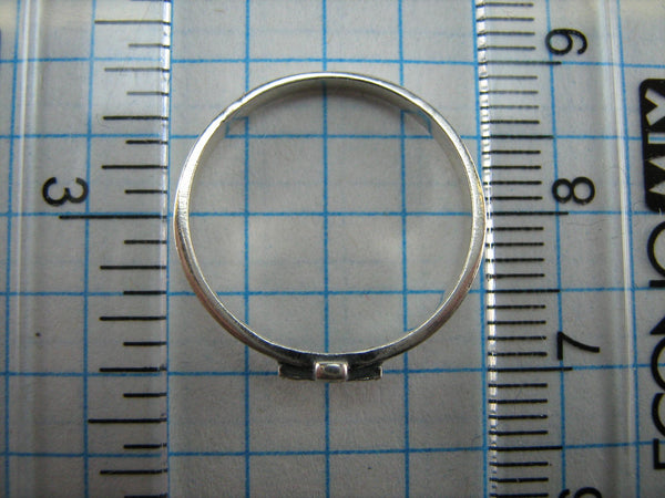 SOLID 925 Sterling Silber Ring Band US Größe 6.0 Text Gebet Amulett Kreuz Neu Christliche Kirche Glaube Schmuck RI000740