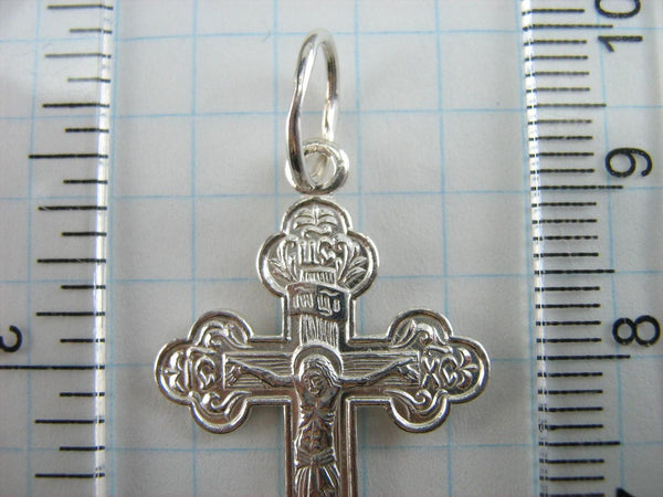 925 Sterling Silver cross pendant and crucifix with Christian prayer text - 68 psalm.