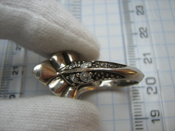 SOLID 925 Sterling Silber Ring Band US Größe 6.0 High Dome Dach Kamm Welle Muschel Wappen Big Cocktail Erklärung Handcrafted Schmuck RI000237
