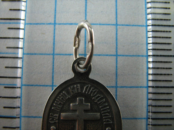 SOLID 925 Sterling Silver Icon Pendant Medal Czech Saint Martyr Ludmila Prayer Amulet Oxidized Vintage Christian Church Fine Faith Jewelry MD000749