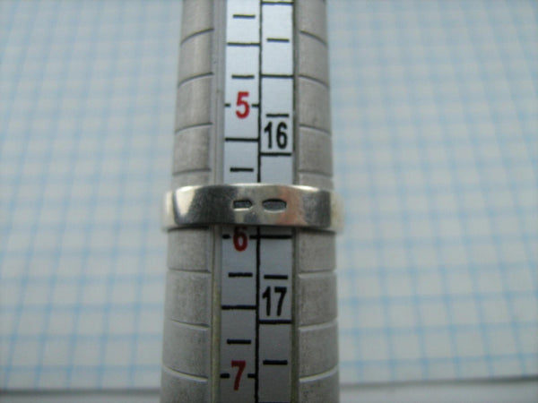 SOLID 925 Sterling Silber Ring Band US Größe 5.75 Schnalle Gürtel Realistisch Durchbrochene Oxidierte Cubic Zirkonia Vintage Schmuck RI000703