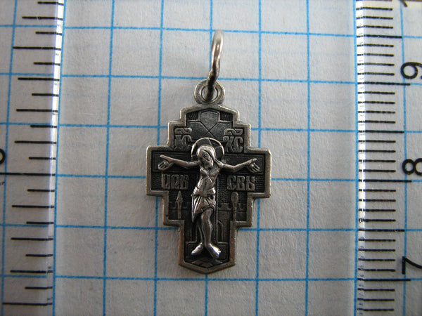 SOLID 925 Sterling Silber Kreuz Anhänger Jesus Christus Kruzifix Saint Nicetas' Sieg über den Dämon Vintage Christian Church Faith Jewelry CR000473