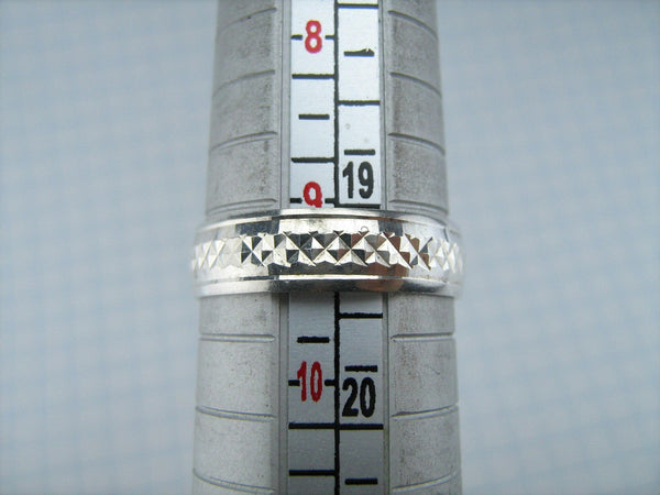 925 Sterling Silver ring with secret hidden Christian prayer inscription to God inside the band on the oxidized background with old believers cross.