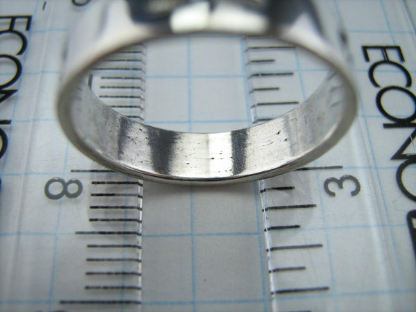 Real pure solid 925 Sterling Silver band with Christian prayer inscription to God on the oxidized background.
