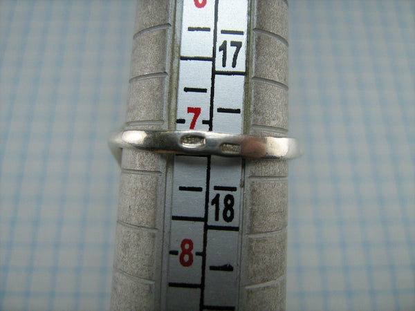 SOLID 925 Sterling Silber Ring Band US Größe 7,25 Blätter Openwork riesige Pflanze Motiv weiß klar farblos Runde CZ Vintage Schmuck RI000835