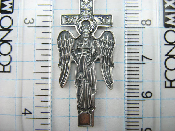 925 Sterling Silver cross pendant depicting Saint Angel the Guardian.