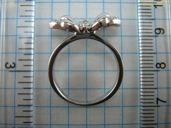 SOLID 925 Sterling Silber Ring US Größe 6,0 Schmetterling Insekt große Flügel Openwork CZ neue feinen Schmuck RI000871