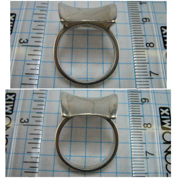 SOLID 925 Sterling Silber Ring US Größe 6.0 Patchwork Pattern Leder Sattel Heavy Openwork Vintage Handcrafted Fine Jewelry RI000775