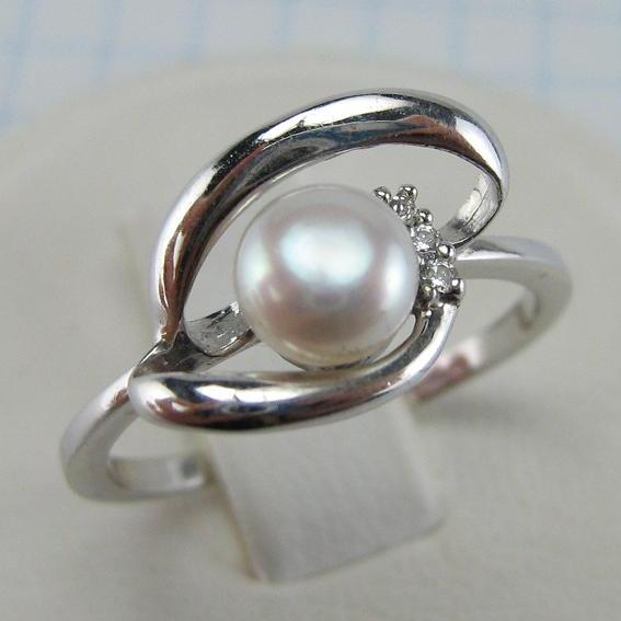 New! 925 Sterling Silver Ring US size 7.5 Real Pinkish White