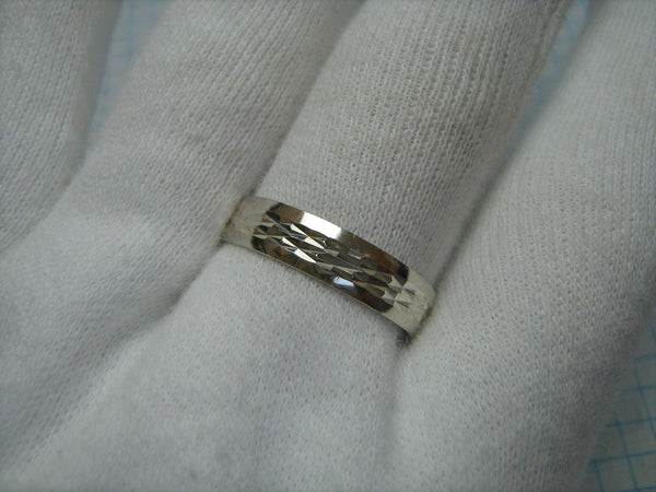 New and never worn 925 solid Sterling Silver ring with Christian prayer inscription to God inside the oxidized band with old believers cross 