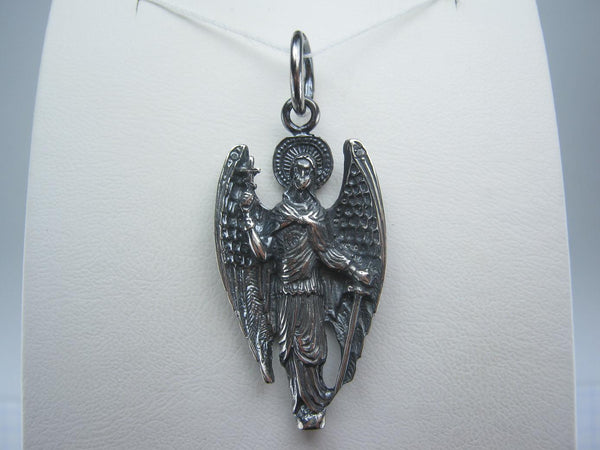 925 Sterling Silver statue pendant representing Saint Michael the Archangel.
