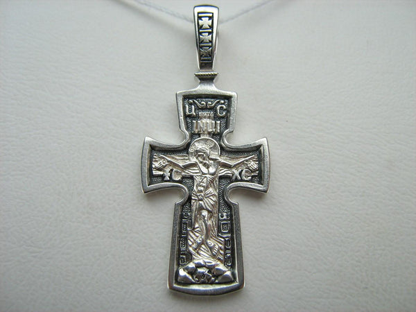 925 Sterling Silver cross pendant and Jesus Christ crucifix with Saint Peter the Apostle image.